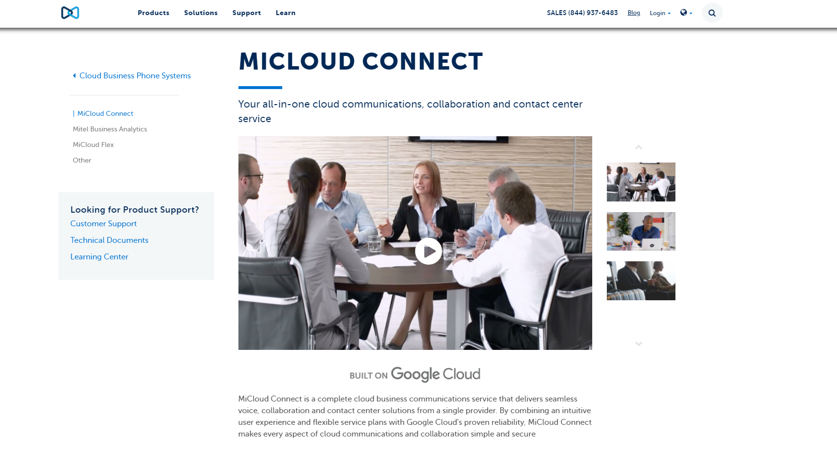 Site do provedor MiCloud Connect